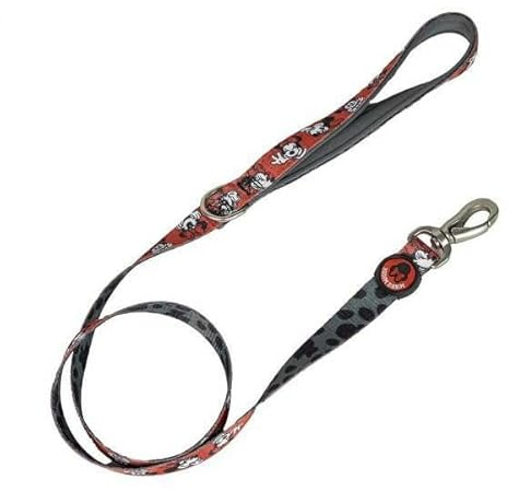 Minnie Mouse Premium-Hundeleine, Rosa und Schwarz, Größe M, Karabiner für Halsband, aus Polyester, 3D-Details, Originalprodukt, entworfen in Spanien