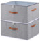 OUTBROS Aufbewahrungsbox mit Deckel, Faltbare Stoffboxen, Kleiderschrank Organizer, Unterbett Aufbewahrungsbehälter für Kleidung Decken Bettdecken, Grau, 50 x 40 x 30 cm, 2 Stück