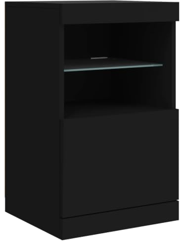 vidaXL Credenza con Luci LED Nera 41x37x67 cm