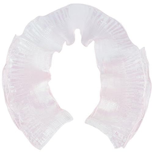GORGECRAFT 10Yds*12cm Organza-Spitzenstoff Mit Rüschen Plissiert Rosa Retro-Rüschen Plissierter Chiffon-Besatz Polyester-Bordüre Spitzenstoff Für DIY-Hochzeitskleid Basteln Heimdekoration