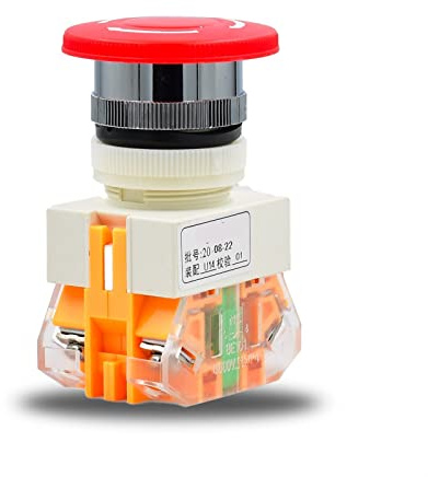 Ersatzteile 1 Stück LAY7-11ZS LAY7 Installieren Sie den 22 mm Pilzkopf-Scram-Tastenschalter Aufzugs-Not-Schalter 10 A 600 V