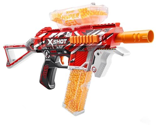 X-Shot Hyper Blaster Trace Fire mit 2500 Hyper-Gel-Kugeln, Schutzbrille, Akku-Pack & Ladegerät