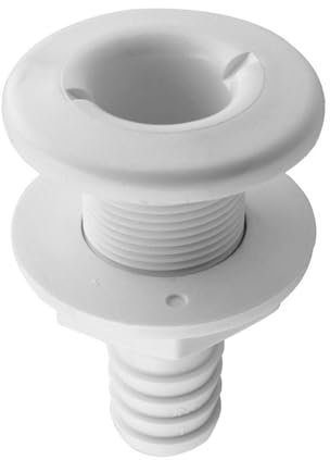 yotutun Barca Marine Yacht Scarico, 1-1/2 Zoll 38mm Raccordo Passante per Scafo Raccordi di Scarico Passascafo Marino in Plastica Tappo di Scarico per Yacht di Marina Accessorio