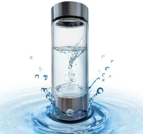 Generador de botellas de agua de hidrógeno, máquina de botella de agua hidráulica, ionizador de agua recargable portátil de 450 ml con verdadera tecnología SPE PEM que mejora la calidad del agua en 3