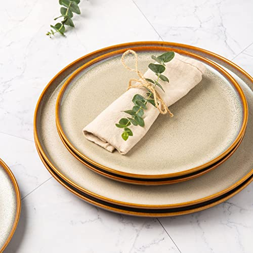 LERATIO Keramik-Speiseteller-Set mit reaktiver Glasur, 26,7 cm