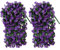 Dremisland 2 Stück Künstliche Blumen Hängepflanzen Outdoor Orchidee Kunstblumen Rebe UV-Beständig Seidenblumen Plastikpflanzen Kunstpflanze für Außen Hochzeit Garten Wand Dekor (2, Einfarbig Lila)