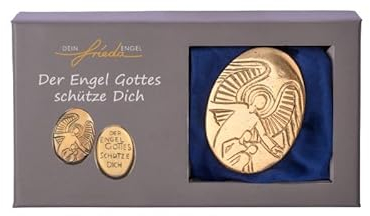 Wiedemann Kerzen Handschmeichler Schutzengel aus Bronze mit Spruch, Höhe 5,5cm