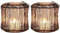 Marrakesch 2er Set Deko Aesthetic Windlichter Metall Draht 14 cm groß schwarz Gold | Windlicht Teelichthalter Stello als Gartendeko & Wohnzimmer Tisch Deko | Exquisite Kerzenständer für Kerzen