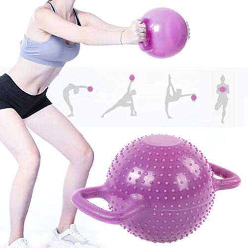 Kettlebell, Yoga-Wasser-Kettlebell, mit Wasser gefüllt, kettlebell verstellbar 4/6/8/10/12 Pfund, 38×21 cm, Doppelohr-Griff, für Training, trainiert Beine, Hüften, Taille, Arme (Purple)