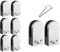 4/8/12 pcs Glass Clamps, 6-8-10-12mm Round Glass Clamps, Glass Mounting Brackets Glass Clips Holder 304 Stainless Steel Glass Bracket Flat Back for Balustrade Staircase Handrail (8pcs(6-8mm))