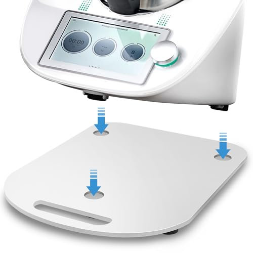 Ancable Planche à roulettes pour Thermomix TM6/TM5 - En acrylique de qualité supérieure - Pour robot de cuisine Vorwerk Thermomix TM5/TM6 - Pour accessoires - Déplacement rapide - Blanc