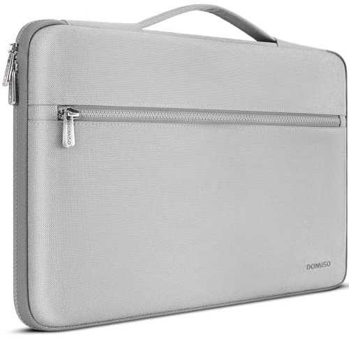 DOMISO Funda para portátil de 14 Pulgadas,Impermeable Bolsa de Transporte para Ordenador con la Manija para 14 Notebook Thinkpad Ideapad HP DELL Chromebook Surface Laptop,Gris