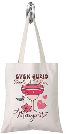 TSOTMO Cocktail-Geschenk, auch Amor braucht eine Margarit-Einkaufstasche, zum Valentinstag, Margarita-Liebhaber, Tequila-Geschenk, Cupid Needs Tragetasche