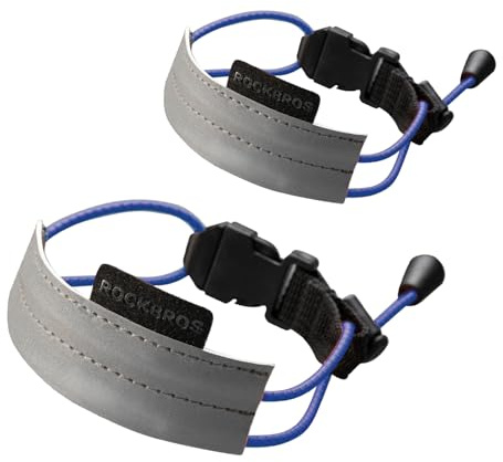 ROCKBROS Reflektorband Elastisch Hosenklammer Fahrrad Hosenschutz Reflektierendes Hosenband für Outdoor Joggen Radfahren Laufen 1 Paar