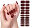 22 pcs Red Semi Cured Gel Nail Strips Gel Polish Wraps Self-Adhesive Nail Full Wraps Halloween Sticker Decals for Women Girls