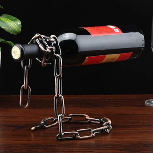 LKMM Rope holder, red wine bottle holder, suspended iron rope, wine rack ornament