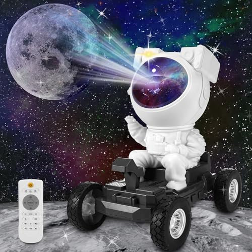 Astronauta Proiettore Stelle, Proiettore Stelle Soffitto, Astronauta Cielo Stellato Galassia Proiettore, Con un rover lunare lampada proiettore modello Astronauta per bambini, adulti