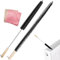 2 Pack Radiator Cleaner Brush, 2 Pieces Cleaning Cloth, Nanoscale Cloth Polishing Cloth, 75CM Long Thin Radiator Brush, for Radiator Brushes Easy Cleaning of Home and Office(Black)