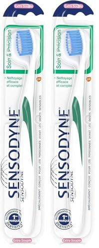 Sensodyne Brosse à dents Soin & Précision, Extra-Souple, Pour Les Dents Sensibles Sans Endommager Les Gencives, Couleur Aléatoire (Lot de 2)