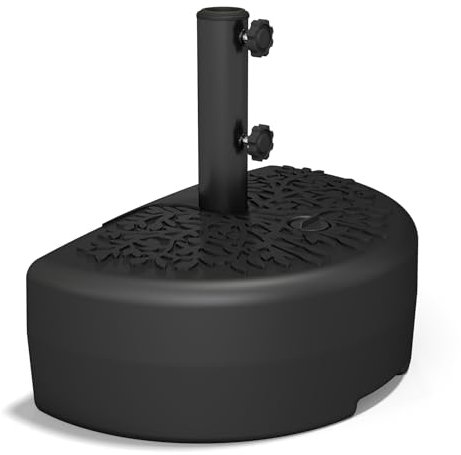 C-Hopetree Support de base semi-rond robuste à remplir d'eau pour parasol mural d'extérieur de 33,1 kg, noir