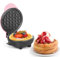 TOCMSNHG Mini Waffle Maker, Non-Stick Waffle Iron Machine Electric Mini Pancake Maker with Ready Indicator, Compact Waffle Maker for Waffles, Sweet Snacks, Desserts, Grilled Cheese, Pink