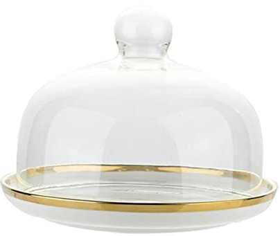 COLLBATH Porta Con Cupola Piccola Per Torte in Copertura Protettiva Per Dolci E Dessert Con Piatto Rotondo in Ceramica