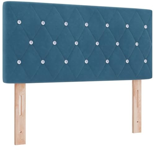 vidaXL Kopfteil Dunkelblau 90 cm Samt, Modernes Samt-Kopfteil, verstellbares Design, minimalistischer Stil, langlebiges gepolstertes Stück für zeitgemäße Schlafzimmerdekoration