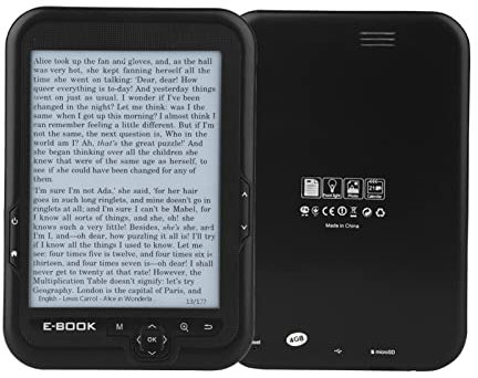 Qcwwy 6 Pouces Reader 16 Go Ereder Ebook Reader Electronic Livre avec 29 Langues 1400mAh Batterie pour Lire sur Le (4G)