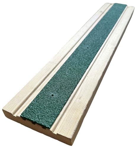 Non Slip Decking Strips – Anti Slip GRP Tread for Garden, Ramp, Stair & Patio – Anti Skid Safety Strips for Wood & Composite Decking for Outdoor Steps – Green 500mm x 50mm - Slips Away
