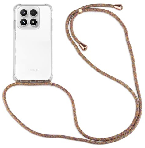 betterfon Handykette Hülle kompatibel mit Xiaomi 17 | Smartphone Hülle Case mit Band | Handyhülle Handyband zum Umhängen | Rainbow