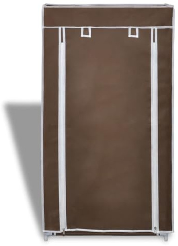 Zapatero de tela con cubierta, marrón, 58 x 28 x 106 cm,Casa y jardín,Productos del hogar,Organización y almacenamiento,Almacenamiento de ropa y armarios,Zapateros y organizadores de calzado-240504