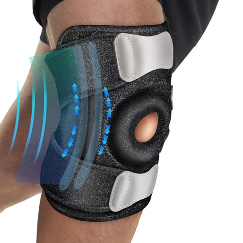 Winyoher Verstellbare Kniebandage Bandage Knie mit Stabilisatoren &Patella Pads, Atmungsaktiv Kniestütze für Sport Knieschmerzen Knee Support