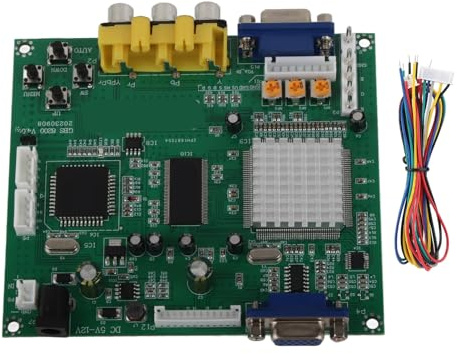 Gucagle Game RGB CGA EGA YUV zu VGA HD Video Converter Board unterstützt mehrere Signaleingänge und -ausgänge für Retro-Gaming-Enthusiasten und Besitzer von -Maschinen