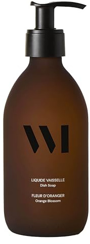 WHAT MATTERS Liquide Vaisselle au parfum Fleur d'Oranger, 290 ml | Parfum fleur d'oranger frais et enveloppant, mousse dégraissante, flacon verre rechargeable, vegan, fabriqué en France