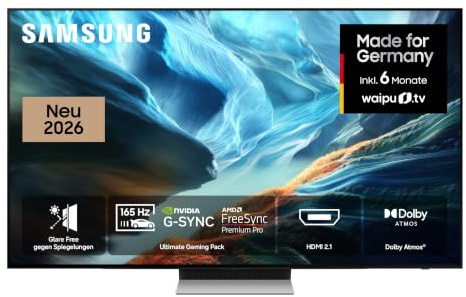 Samsung OLED S90H 4K 48 Zoll (121 cm), UHD Fernseher, Antireflexion mit Glare Free, OLED HDR+, Ultimate Gaming Pack (NVIDIA G-SYNC & AMD FreeSync Pro) mit 165Hz, HDMI 2.1, Dolby Atmos, Smart AI TV