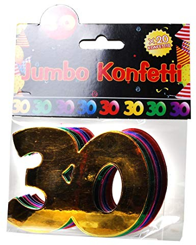 Jumbo Zahlen Konfetti 30 Geburtstag Dekoration Party Tischdeko bunt
