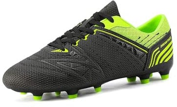 DREAM PAIRS Men's Cleats Football Boots Soccer Shoes,Size 10,Black/NEON/Green,160859-M