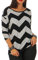 ONLY Women's Elcos 4/5 Aop Jrs Noos Long Sleeve Top, Multicoloured (Light Grey Melange Aop:w. Black Zigzag), 42 UK