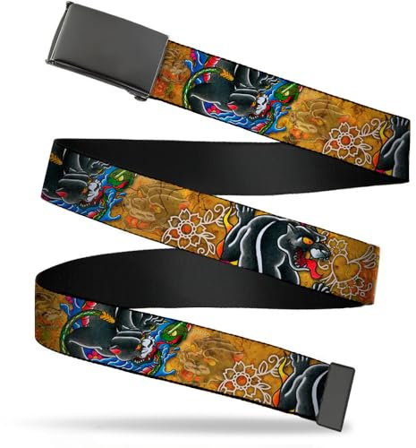 Buckle-Down Herren Web Belt Tattoo Johnny Panther 1.5 Grtel, Mehrfarbig, 4 cm Breit / 42 cm Hosen Größe
