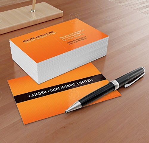 Despri Business Visitenkarten - Online gestalten Design VK022, Orange, 250 Stück, glänzend