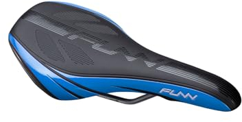 Funn Adlib HD Mountainbike-Sattel mit CrMo-Schienen, langlebig und leicht, bequemer und Stabiler Fahrradsattel, mit Vinyl-Leder bezogen, für Mountainbike, BMX und Rennrad (blau)