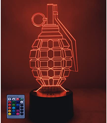 3D Granate Lampe USB-Strom Fernbedienung 7/16 Farben Amazing Optical Illusion 3D LED Lampe Formen Schlafzimmer Nacht Licht
