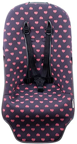 JYOKO Kids Colchoneta Silla de Paseo Compatible con Bugaboo Fox en algodón 100% (Fluor Heart)