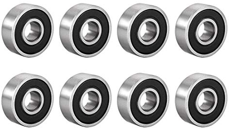 sourcing map 8 Stück 606-2RS Kugellager doppelt abgedichtet 6mmx17mmx6mm Kohlenstoffstahl Z1
