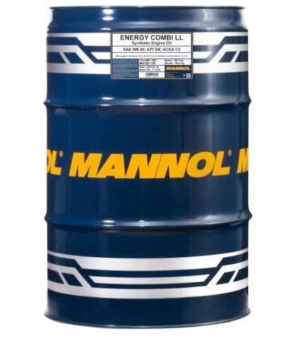 MANNOL 7907 Energy Combi LL 5W-30 Motoröl für Benzin + Dieselmotoren, 208L | Bisynthetisch, erfüllt VW 504 00/507 00, BMW LL-04, API SN, ACEA C3, schützt vor Ablagerungen für saubere Motorteile