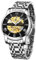 A ALPS Herren Armbanduhr Skelett Luxus Mechanisch Edelstahl Wasserdicht Schwarz Automatik Selbstaufzug Römische Ziffern Diamant Zifferblatt Armbanduhr, 14-Silberschwarz, Automatikuhr, mechanisch,