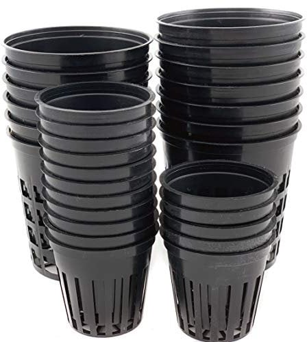 Topf 100-Stk Gitter-Netz 5,5x5-cm Rund Net-Pots Cup Mesh-Pot Kunststoff Eimer Blumen-Korb Hydro-Kultur Aero-Ponik Zucht-Kübel Aqua Pflanz Steckling Anzucht Samen