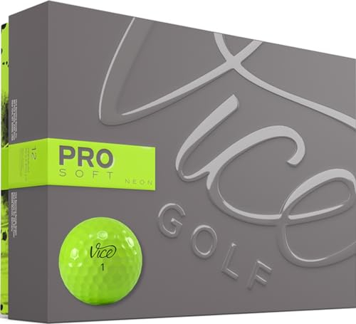 Vice Golf Pro Soft 2020 | 12 Golf Bälle | Eigenschaften: 3-Piece Cast Urethan, weiches Schlaggefühl, hohe Ballflugstabilität | Mehr Farben: Weiß/Neon Red | Profil: Für anspruchsvolle Golfer