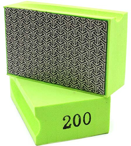 1x Schleifschwamm Körnung 200 Handschleifpad Diamantpad Schleifpad zum schleifen oder entgraten von Fliesen, Keramik, Glas, Marmor, Natur- oder Kunststein