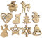 TOYANDONA 200 Piezas Adornos de Madera Navideños Pieza de Madera Navideña sin Terminar para Manualidades de Madera DIY Árbol de Navidad Decoración Colgante